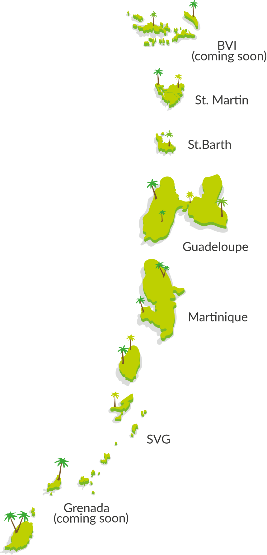Map of our Caribbean operation locations